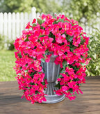 HyeFlora Bougainvillea Artificial Hanging Flowers Plants for Outdoors Decoration, 2pcs Fake Flowers Silk Bougainvillea Vines Realistic UV Resistant Faux Flowers for Planters Porch Patio Urn, Hot Pink