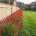22 Pcs Artificial Outdoor Flowers Fake Outdoor Plants Monkey Grass with Red Flowers for Pot Decor for Window Garden Patio Hanging Planter Pathway Front Porch (22, Red)