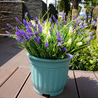20 Bundles Artificial Plants Outdoor, UV Resistant Fake Flowers， Realistic Faux Lavender Shrubs for Porch Garden Window Box Home Decoration (Purple)