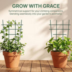 12inch Small Plant Trellis for Climbing Plants Indoor, 5Pcs Plastic Stackable Mini Garden Lattice for Potted Vines, Hoya, Pothos, Plastic Superimposed Support Stakes for Flower Vegetable (Green)