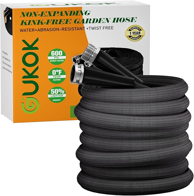 75 FT Garden Hose, Non-Expanding Water Hose, Ultra Flexible, Burst-Resistant, Kink-Free, High-Pressure Garden Hose for Easy All-Weather Use on Lawns, Gardens, and Outdoor Cleaning