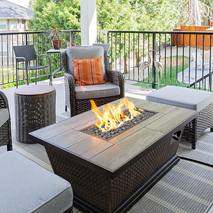 Skyflame Black Natural Tumbled Stones Round Lava Rock Pebbles for Indoor Outdoor Gas Fire Pit | Fireplaces | Garden Landscaping Decoration | Cultivation of Potted Plants | 10 Pounds | 1/2-1 Inch Size
