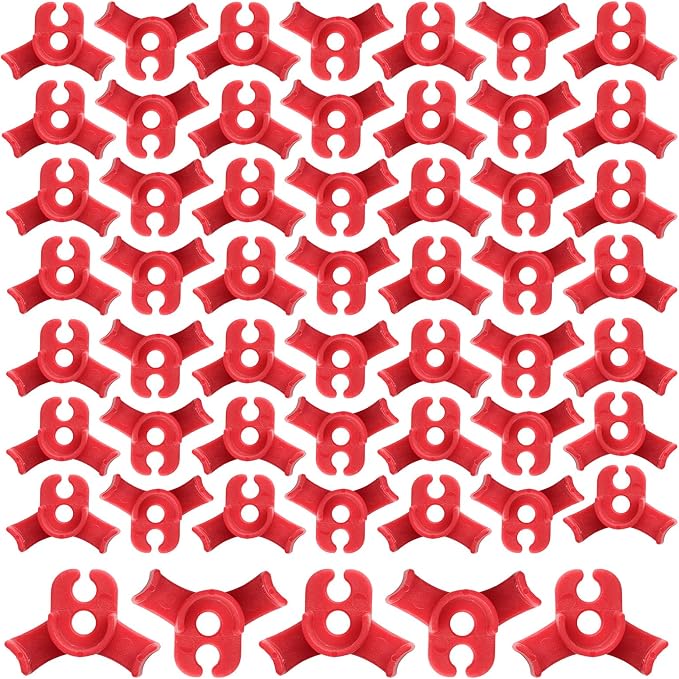 50 Pcs Climbing Plant Training Clips, Adjustable Low-Stress Training Plant Clips, Reusable 90-Degree Bendies Folder to Bend for Tomatoes Cucumbers Beans Plants in Indoor Outdoor Gardens (Red)