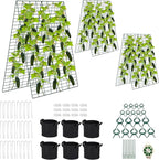 Foldable Cucumber Trellis - 3 Pack, 48" L x 34" W A-Frame Trellis, Climbing Plants Support Raised Bed Trellis, with Twist Ties & Plant Bags for Outdoor Yards Gardens