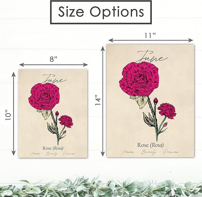 June Birth Flower Art Print - 8x10 (Unframed) | Capturing the Splendor of the June Birth Flower | Decor Accent for Birthdays and Special Occasions | Living Room Decor | Modern Home Decor