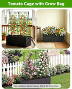 Cucumber Trellis with for Climbing Plants, A-Shape Garden Trellis with Grow Bags, Metal Plant Trellis with Garden Netting for Vegetables Flowers Fruits (A-Shape)