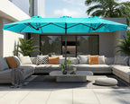 SUPERJARE 13FT Outdoor Umbrella for Patio, Double sided Pool Umbrellas with Fade Resistant Canopy, Large Table Umbrella for Deck, Market, Backyard - Light Blue(No Base)