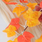 mizii 2 Strands Artificial Vines Fall Ivy Garland 74" Fake Vine with Silk Leaves Faux Hanging Plants Greenery Decoration for Outdoors Wedding Party Indoor Bedroom Home Wall Room Fall Decor (Fall)