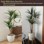 Pure Garden Artificial Tree - 51-Inch Tropical Yucca Plant with Rubber Leaves and Natural Trunk for Living Room, Bedroom and Office - Faux Plants