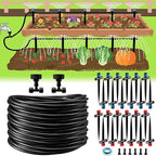 118FT Drip Irrigation System, Garden Watering System, Quick-Connect Drip Irrigation Kit for Lawn Raised Bed Greenhouse, Plant Watering System with 1/4'' Drip IrrigationTubing, Drip Emitters,Connectors