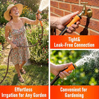 Garden Hose 75 ft x 5/8", Heavy Duty Water Hose, Flexible and Durable, Kink Resistant Lightweight Hybrid Hose, Leakproof Yard Hose with Male to Female Fittings