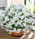 Ivydale Bougainvillea Artificial Flowers for Outdoors Spring Decor, 4 Bundles White Fake Outside Flowers Silk UV Resistant Realistic Faux Plants for Outdoor Planters Porch Patio Window Garden