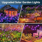 Solar Garden Lights Outdoor Waterproof, 2 Pack 16 LED Swaying Firefly Lights Outdoor Decor Light for Pathway Party Christmas Decoration, Unique Gifts for Women, Purple