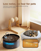 Cat Water Fountain: 108oz/3.2L Cat Fountain Super Silent Pet Drinking Dispenser - Water Fountains for Kitty Indoor - Quiet Pump and Faucet Design - Suitable for Cats and Dogs - BEMOONY