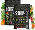 18 Culinary Herb & 20 Vegetable Seeds Variety Pack Bundle 8000+ Non-GMO Heirloom Garden Seeds for Planting Lettuce, Greens, Herbs, Vegetables