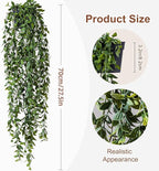 Artificial Hanging Plant 2 Pcs Faux Plant Ivy Vine Faux Eucalyptus Vines Fake Potted Greenery for Wall Living Room Home Shelf Office Bathroom Outdoor Indoor Decor (Type 1)