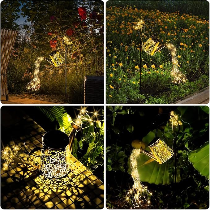 SRNPMIU Solar Watering_Can Light, Solar Outdoor Decorative,Garden Decor Lights for Yard, IP65 Waterproof Hanging Lantern Landscape Lights, Garden Gifts for Mom, Grandma Women Birthday