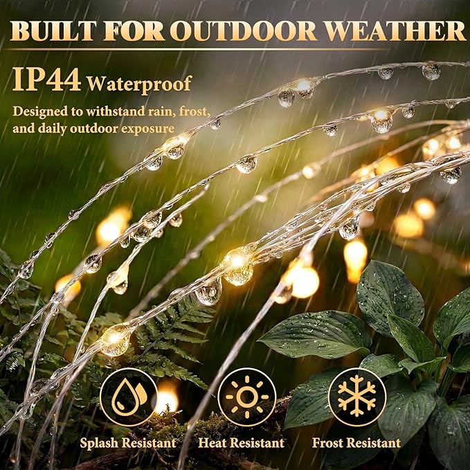 Solar Firework Lights, 8 Pack 120 LEDs 8 Lighting Modes Twinkle Solar Garden Lights Outdoor Waterproof for Yard Patio Walkway Pathway Party Wedding Balcony Decorative - Gifts for Women Mom