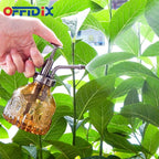 OFFIDIX Glass Watering Spray Bottle,Plant Mister Watering can Indoor with Bronze Plastic Top Pump,One Hand Glass Small Watering Can for Outdoor Indoor Garden,Cleaning Solutions and Home Decora(Brown)