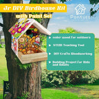 DIY Birdhouse Kit with Paint Set - Kids' Wood Craft Kits - Make a Bird House Kit for Kids - DIY Woodcraft Building Projects for Kids and Adults- STEM Teaching Tools