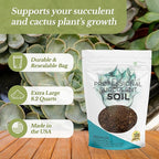 Professional Succulent Soil Mix Ready to Use Extra Large 8.2 Quarts, Premium Potting Soil for Succulents and Cactus, Fast Draining Blend Canadian Peat Coarse Sand Pinebark Indoor Made in USA