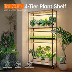 Bstrip Plant Shelf with Grow Light, Tall Grow Light Shelf, Plant Stand with 6 Pack 90W Full Spectrum Plant Lights for Indoor Plants, Seed Starting, Seed Tray, 35.4" Lx13.8 Wx70.8 H