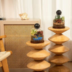 Yangbaga Large Glass Terrarium Succulent Plant Terrarium House for Plant/Moss Ball/Glass Fish Tank Mini Table with Wood Base & Ball lid Office Home Decoration