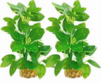 Silk Aquarium Plants (2-Pack) 9.8 Inch Artificial Plastic Fish Fish Habitat Decor, Small to Moderate Size Aquarium Decorations, Safe Green Plants for Freshwater Tanks