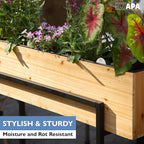 Ilyapa Raised Standing Planter with Legs, Metal and Wood Elevated Planter Box, 33"x29"x7", Indoor Outdoor, Perfect for Living Room, Front Porch
