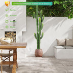 Nafresh UV-Resistant Artificial Fake Cactus Plants 7ft – Large Faux Cowboy Cactus for Indoor & Outdoor Home, Office, or Garden Decor