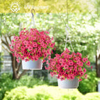 ATTGREAT Artificial Flowers Outdoor Faux Plants UV Resistant Fake Patio Flowers Plastic Greenery Plnats Outside Bulk for Spring Garden Hanging Planter Home Vase Decor, 24 Bundles (Rose Red)