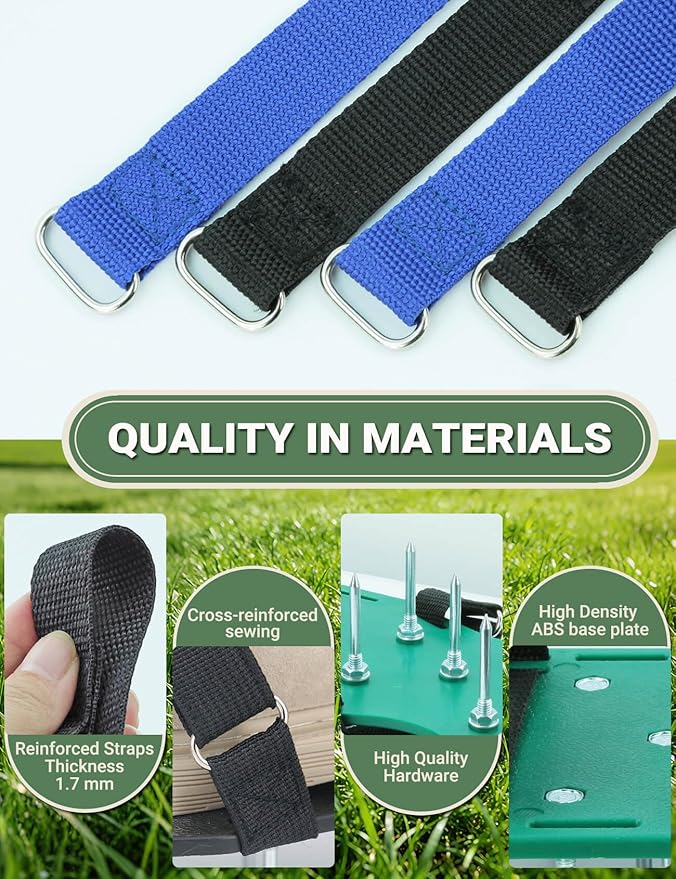 Lawn Aerator Shoes for Grass, Pre-Assembled Heavy Duty Aerator Lawn Tool with Hook and Loop Straps, One Size Fits All Spiked Shoes for Effectively Aerating Yard Garden Lawn Patio Soil, No Installation