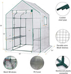 Green Houses for Outdoors, PE Walk in Greenhouse with 2 Side Mesh Windows, Portable Green House with Anchors & Ropes Stands Up to Wind, 56"x56"x78" White