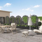 Casaphoria Metal Raised Garden Bed with Trellis and Wheels, 72"x47"x16" Arched Planter Box for Climbing Plants, Vegetables & Vines, Features Drainage Holes and Privacy Screen (Black-Harold)