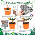 20.5 Inch Plant Pot Cover,Durable Cat & Dog Digging Stopper with Deep Stakes,Adjustable Soil Guard Grid for Indoor & Outdoor Flower Pots,Black Animal Protector