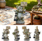 Joint Honglin Solar Dragon Garden Statue with Lantern, Resin Outdoor Yard Decor Figurine, Waterproof Solar Powered Light for Patio, Lawn, Walkway & Front Porch (Dragon)