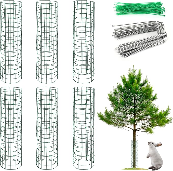 6 Pack Plant Protector from Animals,17'' x 13'' Metal Wire Mesh Garden Plant Cages for Outdoor Gardening,Rabbits Chickens Ducks, for Vegetables, Flowers, Shrubs, Plant Protectors from Deer