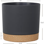 kubvici Plant Pots for Indoor Plants, 2 Pack 12 Inch Pots for Plants, Lightweight Large Planters for Indoor Outdoor, Big Plastic Black Pot Flower Pot with Drainage (12” Black)