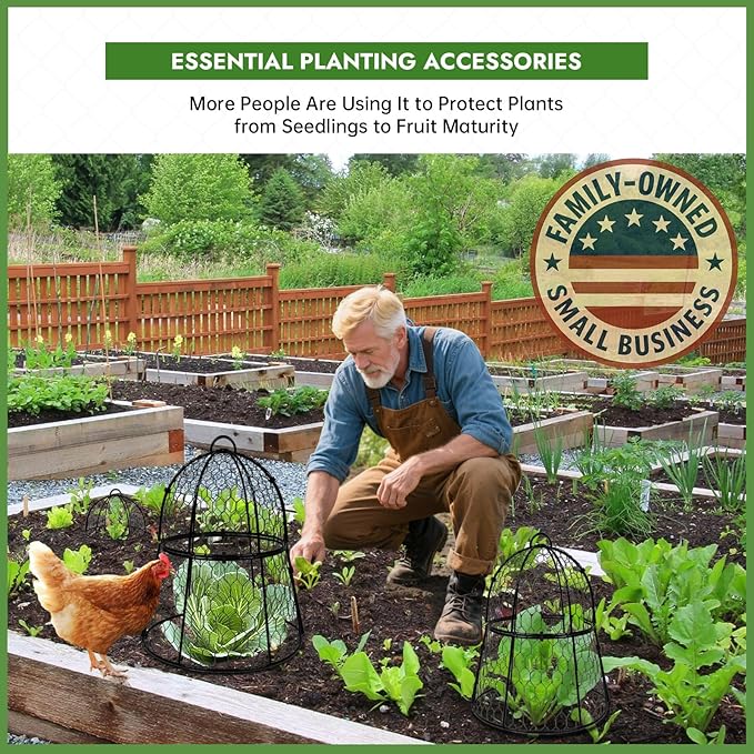 Decoroca 8 PCS Garden Cloches for Plants - Chicken Wire Plant Protectors from Animals, Outdoor Plant Cages to Keep Squirrels, Rabbits & Birds Out of Vegetable - DIY in 5 Forms - Sturdy Anti-Rust Dome