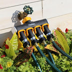 Melnor 65135AMZ 4 Way Lever Flow Through Valve Connector Bundle, Yellow, Black
