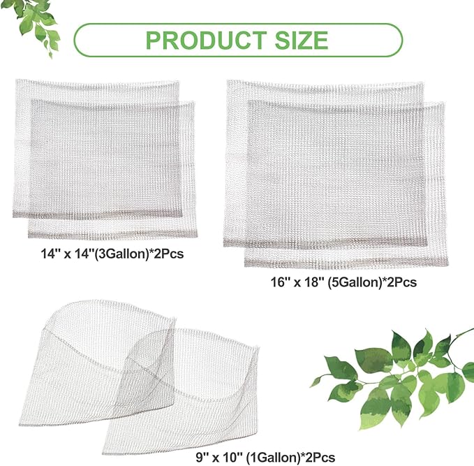 Foyego 6 Pack Root Guard Baskets for Plants, Underground Stainless Steel Wire Mesh Cages Gopher and Vole Wire Basket for Plants Root Protection（1Gallon/3Gallon/5Gallon）