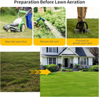 Lawn Aerator, 15x3 Solid Steel Tines for Efficient Aeration, Dual-Spring Auto-Clean to Prevent Clogging, 38" Ergonomic T-Handle & Wide Foot Pedal Used for Courtyard,Garden,Patio