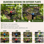 Push-to-Connect Drip Irrigation System Adjustable Irrigation System for Garden Raised Bed Automatic Plant Watering System Complete Drip Irrigation Kit with Drip Emitters, Tubing, Connectors