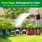 6 Pack Potato Grow Bags with Flap, 20 Gallon Grow Bags for Growing Potatoes, Colorful Durable Fabric Garden Planter Pots with Harvest Window for Tomatoes Vegetables Fruit Flowers Herbs
