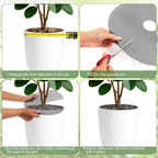 YBB 12 Pcs Plant Pot Grids, 11.8 Inch & 15.7Inch Cuttable Plant Pot Soil Covers Guard Protectors from Cats, Animals Digging Stooper for Indoor Outdoor Garden Potted Plants with 30 Stakes