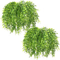 PASYOU Artificial Willow, Plastic Plants Greenery Leaves Fake Hanging Vine Faux Ivy for Home Indoor Outdoor Garden Door Wall DIY Basket Planter Filler Wedding Party Decoration UV Resistant - 8 Pack
