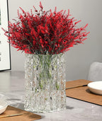 RECUTMS Spring Decoration, Artificial Greenery,36 Pcs Artificial Flowers Outdoors Fake Lavender Plants Indoor UV Resistant Plastic Faux Bouquets for Outdoor Home Garden Porch Decoration(Red)