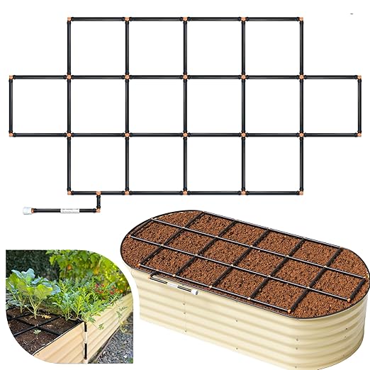 Garden Grid Watering System - 3x6 Cornerless | Raised Garden Bed Drip Irrigation System - But Better | Pre-Assembled, Waters Every Plant Evenly | for Beds w/Corner Posts or Curved Ends | 33.5"x66"