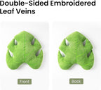 AELS Set of 2 3D Leaves Decorative Throw Pillows, 18"& 14" Monstera Deliciosa Plush Pillow Set for Plant Lovers Garden Lovers, Living Room Bedroom Nursery Decor, Bluish Green & Light Green