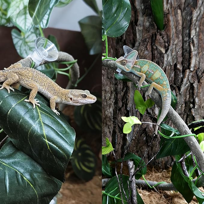 5Pcs Reptile Vines for Terrarium 13FT Flexible Jungle Climbing Vine Branch for Bearded Dragon Plastic Plants and Leaves Tank Accessories Decor for Gecko Lizard Snake Chameleon Hermit Crab Frog